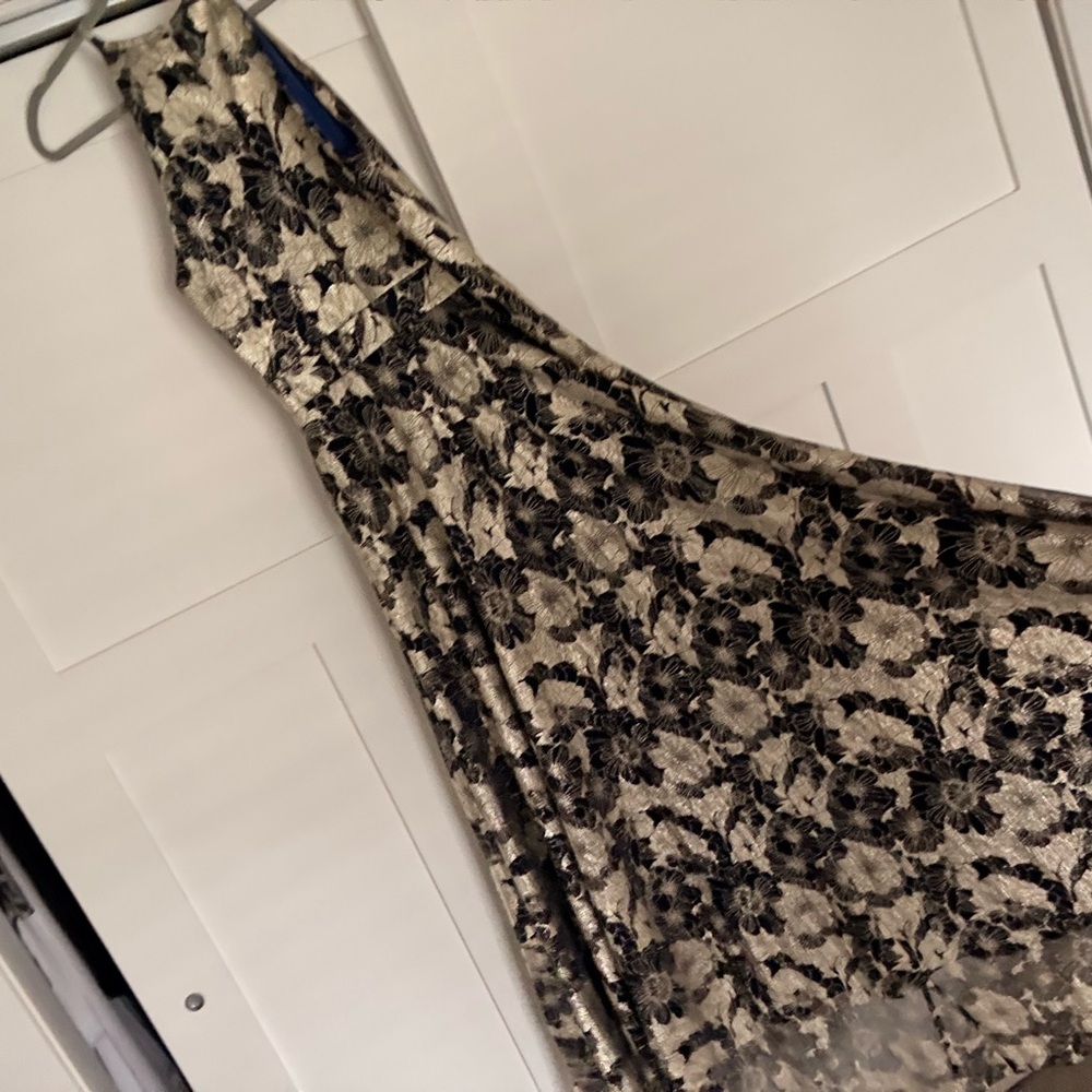 Betsy & Adam Navy & Gold MOG dress sz 10
